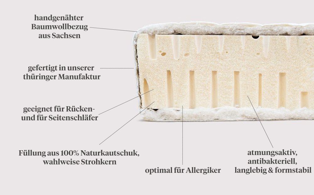 Die Vorteile der Biobett Naturmatratze in einem Schaubild